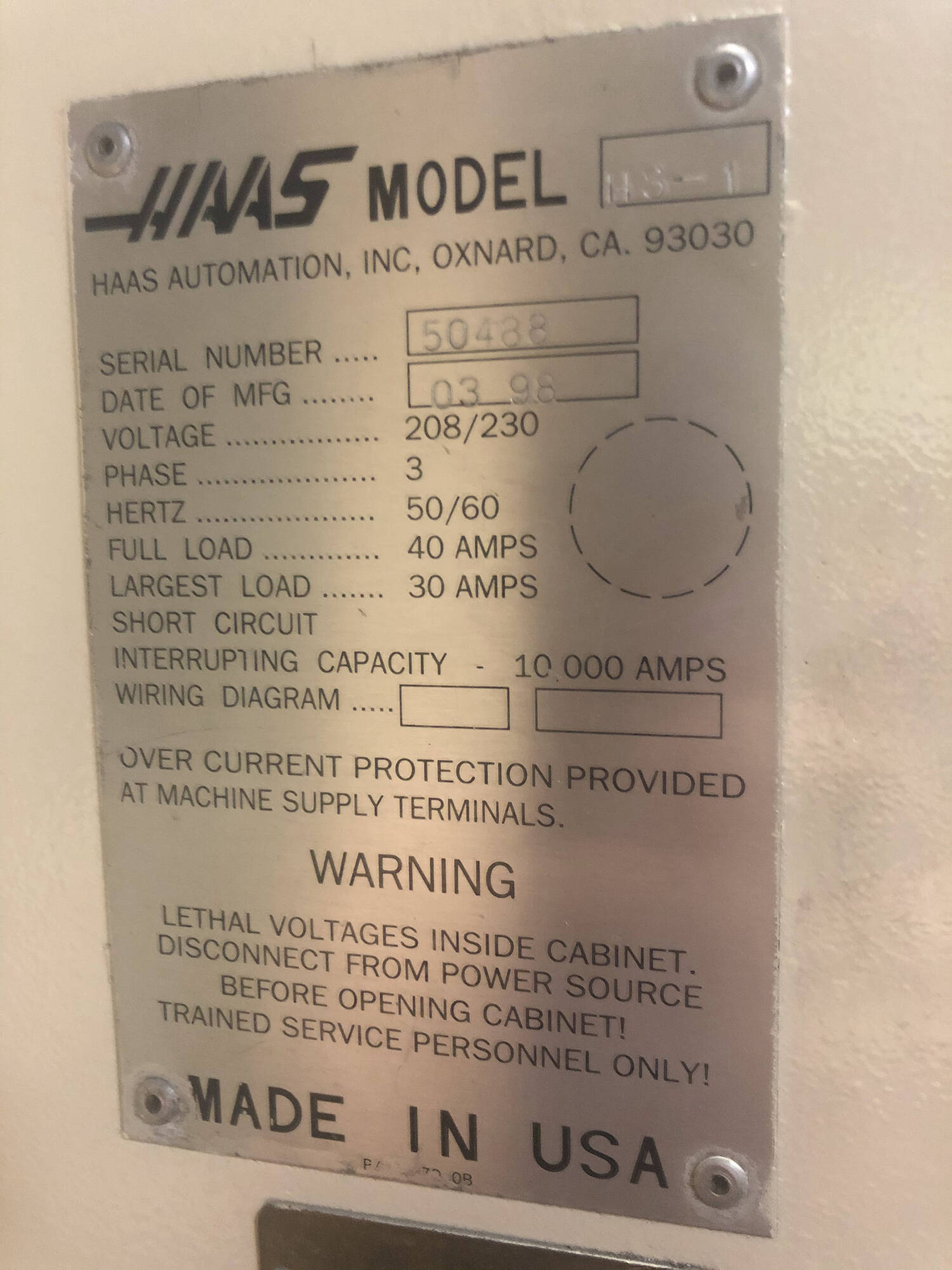 1998 HAAS HS-1 Horizontal Machining Centers | RELCO MACHINERY