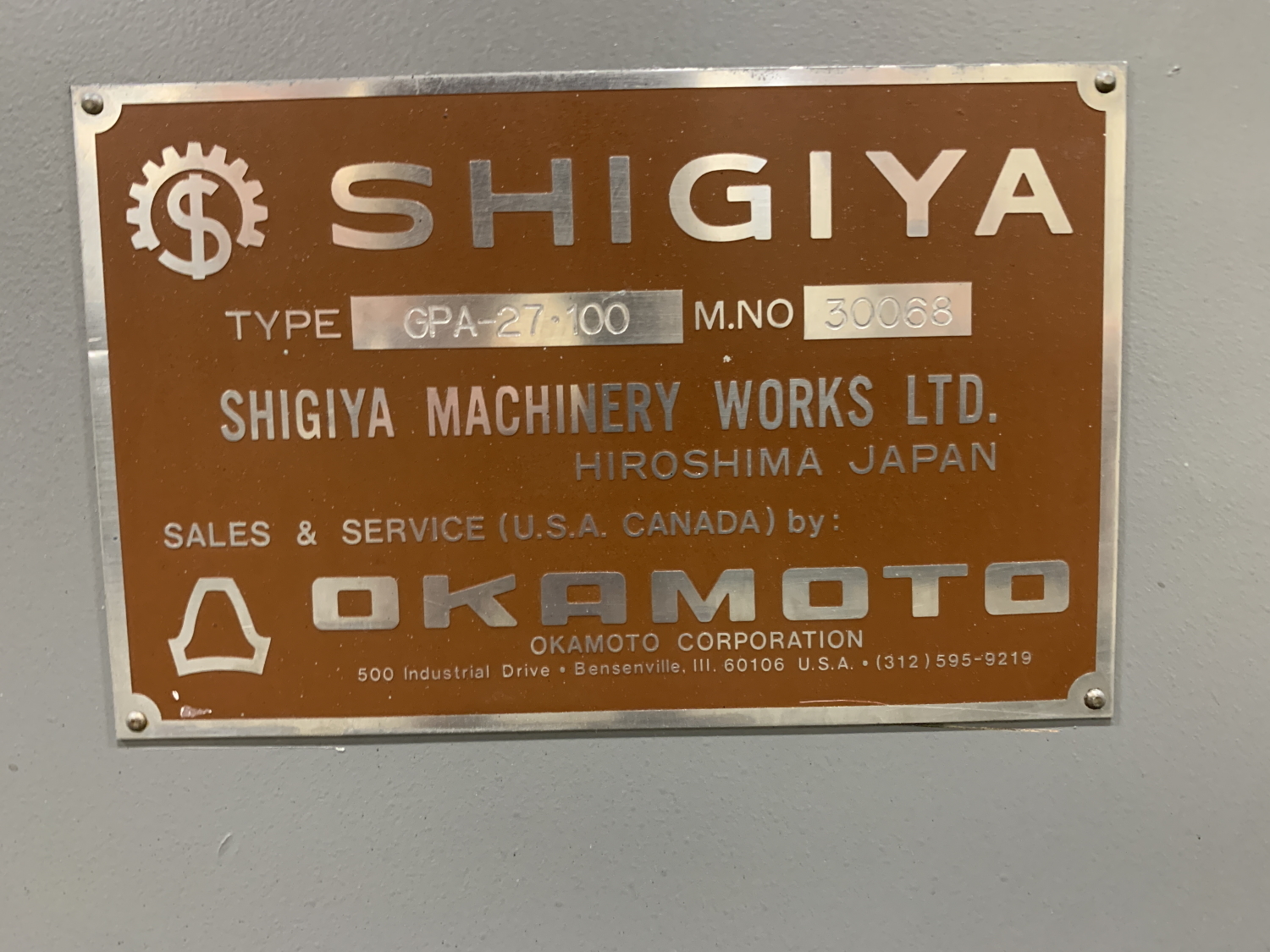 SHIGIYA-SEIKI GPA-27-100 CNC Plunge/Angular Universal Cylindrical Grinder | RELCO MACHINERY